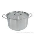 Stainless steel high pot with lid, two handles